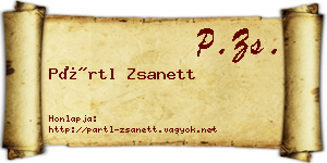 Pártl Zsanett névjegykártya